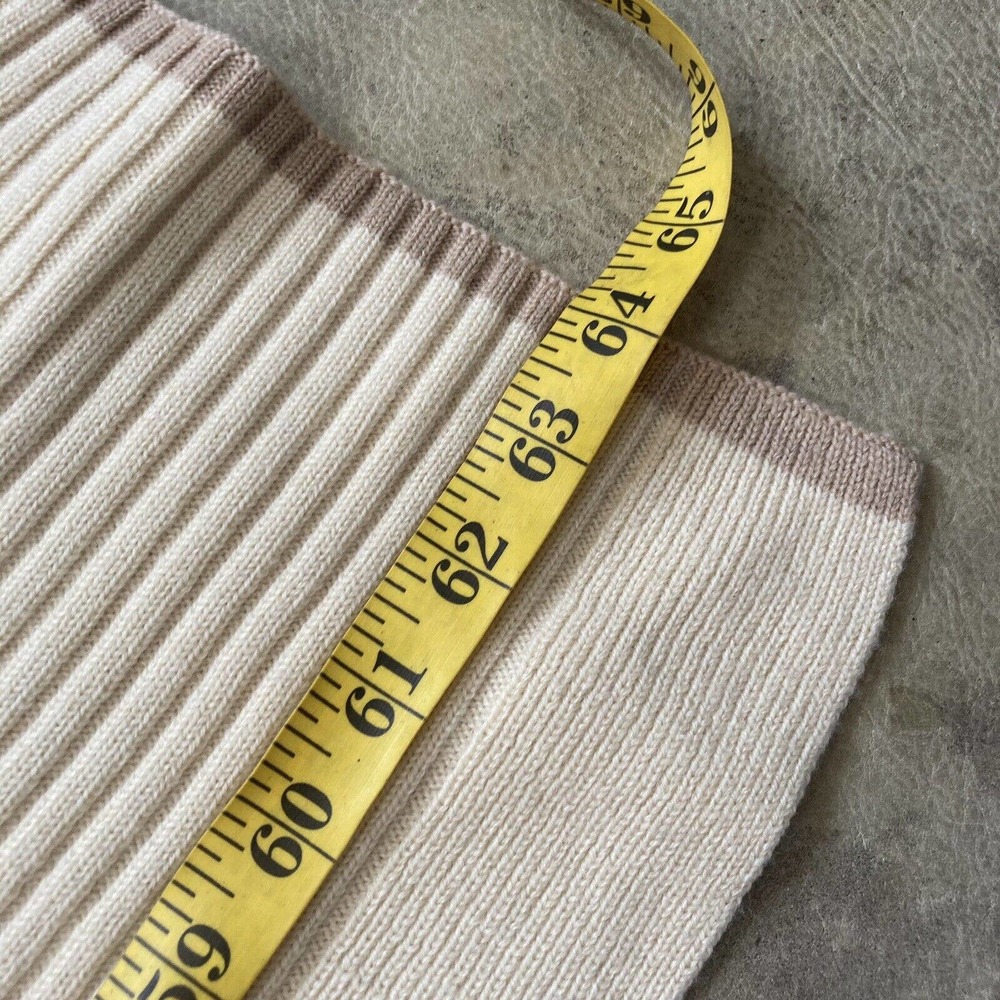 Banana Republic Scarf Wool Cream Knit Rectangle Unisex Ribbed - Picture 8 of 9